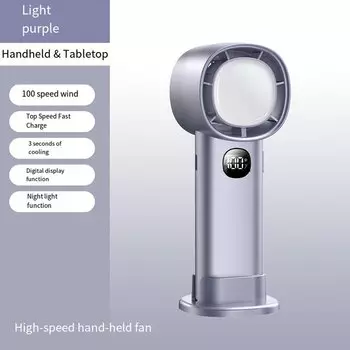 Электрический портативный мини-ручной вентилятор Маленький USB беспроводной перезаряжаемый аккумулятор 5000 мАч Ручной светодиодный дисплей Вентиляторы для кемпинга 5 В