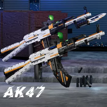 Электрический ретранслятор MOC, блочный пистолет AK47, искусственный игрушечный пистолет, пули для мальчиков, пулевая винтовка, подставка, искусственный подарок
