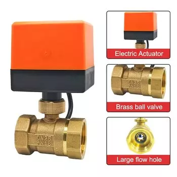 Электрический шаровой клапан Acarps 1/2"-2", латунный, 220В, 24В, 12В