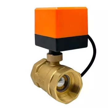 Электрический шаровой кран латунный 1/2"-2", 3-проводной