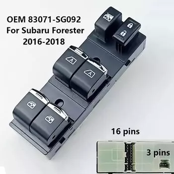 Электрический СВЕТОДИОДНЫЙ Переключатель Стеклоподъемника для Subaru Forester 2008-2018, левая кнопка переключения драйвера