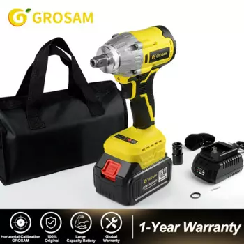 Электрический ударный гайковерт 21 в, бесщеточный гайковерт с торцевой головкой Ач, ручная дрель с литий-ионной батареей для установки электроинструментов от GROSAM