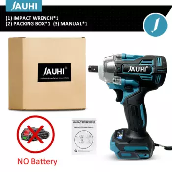 Электрический ударный гайковерт JAUHI 388VF 520 Нм для аккумулятора Makita 18 В