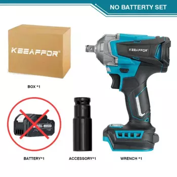 Электрический ударный гайковерт NoEnName_Null синего цвета 1200 Н.М 1/2 дюйма