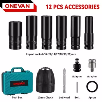 Электрический ударный гайковерт ONEVAN 12 шт.
