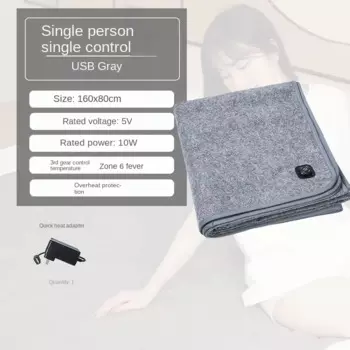 Электрическое одеяло с USB-разъемом, электрическая грелка, термостат, теплоизоляция, подогрев, теплая подушка, 5 В, уличный кемпинг, листовой материал для сна
