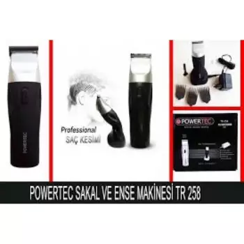 Электробритва Powertec TR-258 Gray, бритва для бороды, беспроводная профессиональная электрическая машинка для стрижки волос Powertec 2,4 В