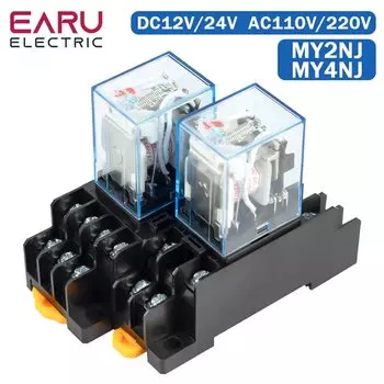 Электромагнитное реле EARUELECTRIC MY2NJ MY4NJ 5A DC12V DC24V AC110V AC220V