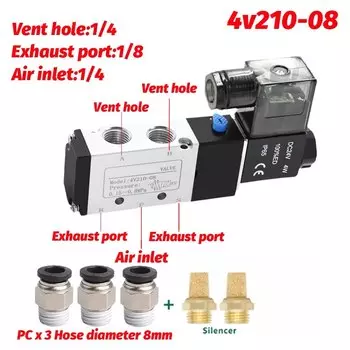 Электромагнитный клапан AIRSLG 4V210 5-позиционный 2-позиционный