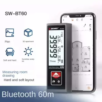 Электронная Мини-линейка SNDWAY, вертикальная высокоточная лазерная дальномер с Bluetooth, инфракрасная измерительная линейка 40, 50, 60 APP BT