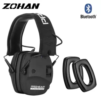 Электронные Наушники ZOHAN для стрельбы, Bluetooth, сменные Силиконовые амбушюры, складная тактическая спортивная Гарнитура с шумоподавлением
