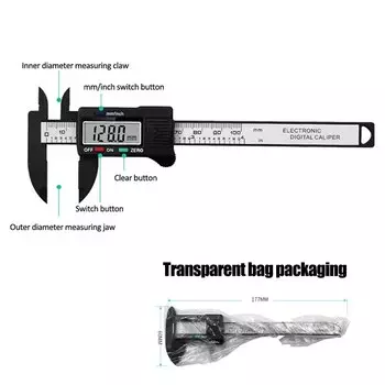 Электронный штангенциркуль INTELSTONE 100 мм / 150 мм из углеродного волокна