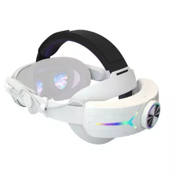 Элитный ремешок для головы с RGB-дизайном для аксессуаров Meta Quest 3 VR + аккумулятор 8000 мАч, удобный ремешок для головы, чистый белый
