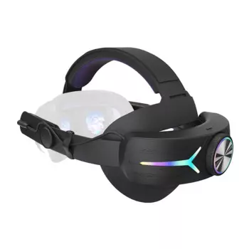Элитный ремешок на голову с RGB-подсветкой для Meta Quest 3, аксессуары для VR + аккумулятор 8000 мАч, удобный ремешок на голову, черный
