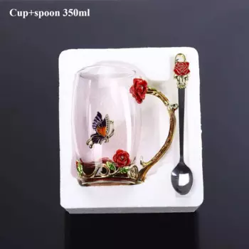Эмалированная хрустальная чашка с розой