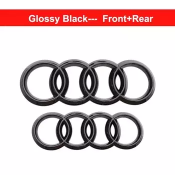 Эмблема багажника из АБС-пластика для передней решетки автомобиля, задний значок для Audi A3, A7, A5, A4, B9, A6, Q2, Q3, Q5, Q7, четыре кольца, наклейка с логотипом, аксессуары, 2 шт.