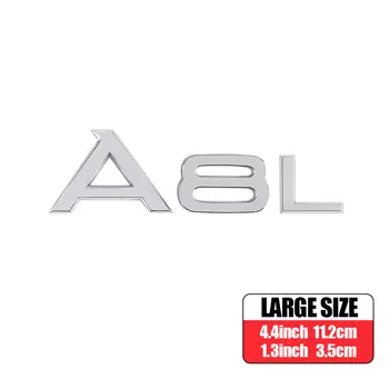 Эмблема с 3D буквами и цифрами для Audi A3 A4 A5 A6 A7 A8 Q2 Q3 Q5 Q7 Автомобильная крышка багажника, табличка с именем, наклейка с логотипом, хром, глянцевый черный