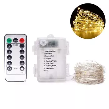 ЭРАНПО светодиодные гирлянды медная проволока 8 режимов