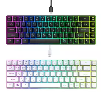 Эргономика Мембранные клавиатуры Пишущая машинка Светодиодная подсветка USB-клавиатуры V200 Клавиатура Прямая поставка