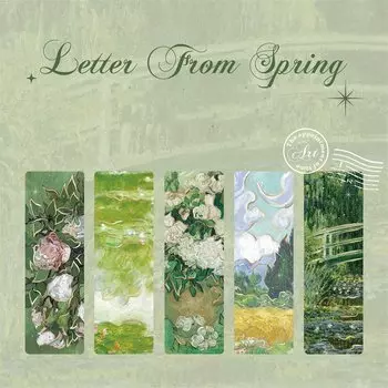 JESJELIU Золотые металлические закладки для книг с картинами Ван Гога