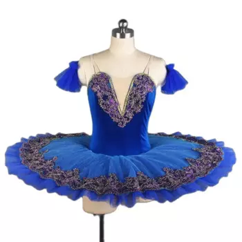 Эсмеральда, предпрофессиональная балетная пачка для взрослых девочек, королевский синий классический балетный костюм, пачка, блинный сценический балетный костюм, костюм