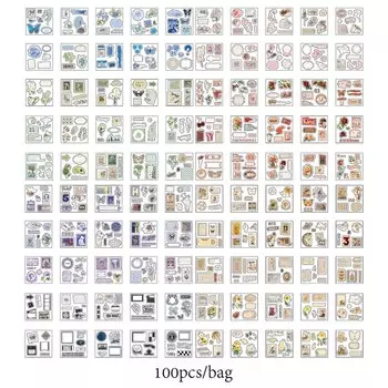 Эстетические наклейки Mr.paper, наклейки на заказ, наклейки, канцелярские принадлежности, Скрапбукинг в виде грибов, романтический штамп для даты