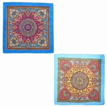 Этническая бандана унисекс в стиле панк, хип-хоп, яркий красочный квадратный шарф с цветочным принтом пейсли, повязка на голову