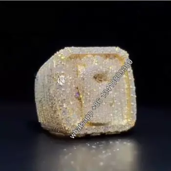 JEWE Изящные ювелирные изделия, изготовленные на заказ, в стиле хип-хоп, имитация серебра, мужские кольца с муассанитом и бриллиантами