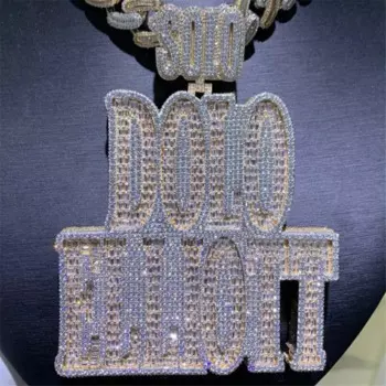 JEWE пользовательский сверкающий кулон 14k/18k позолоченный Муассанит кулон хип-хоп 925 пробы серебряная буква ожерелье