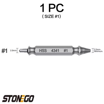 Набор для извлечения сломанных болтов STONEGO, быстрорежущая сталь 4341, экстрактор сломанных поврежденных болтов для легкого удаления поврежденных винтов, 1 шт./4 шт./6 шт.