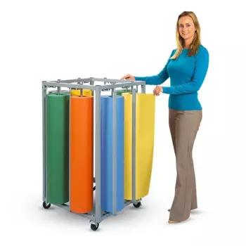 JH-Mech 8-рулонная стойка для бумаги, компактный диспенсер для художественной бумаги, металлический диспенсер для резки бумаги