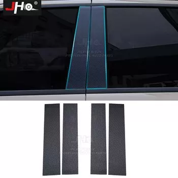 JHO 3D углеродное волокно зерно C B оконная стойка протектор стикер молдинг крышка для Ram 1500 TRX 2021 2022 автомобильные аксессуары
