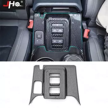 JHO ABS углеродное зерно, рамка переключателя окна, крышка, стеклянная кнопка управления, панель для Ford Bronco 2022 2023, аксессуары для салона автомобиля
