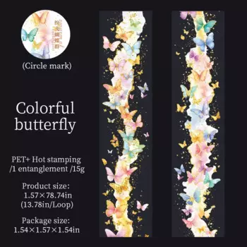 JIANWU 40 мм * 200 см серия «Гарл бабочки», винтажная бабочка, пейзажный материал, коллаж, ПЭТ-лента, журнал, канцелярские принадлежности