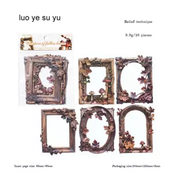 JIANWU Dark Fragrance Wood Frame Series Vintage Flower Material Hollow Relief Collage Card Creative Junk Journal Stationery