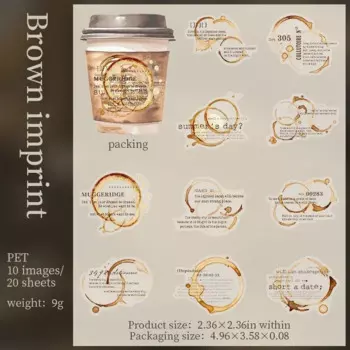 Jianwu наклейки для журналов с кофейными следами