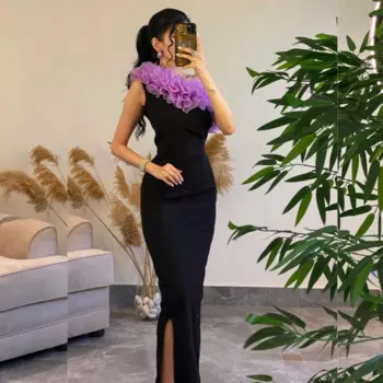 Jiayigong, Саудовская Аравия, трикотажная юбка с оборками, коктейльное платье на одно плечо, на заказ, миди, es