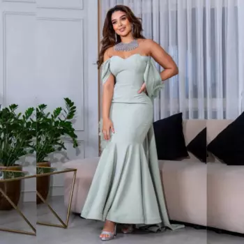 Jiayigong трикотажное свадебное платье Русалка с открытыми плечами на заказ длинное платье