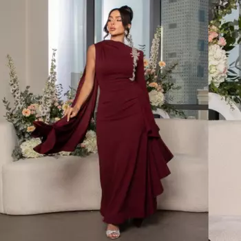 Jiayigong высококачественный для Бала выпускников вязаное жемчужное платье с бантом, асимметричное платье на одно плечо на заказ, Платья Миди