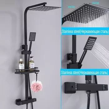 JIEFADZ Термостатический смеситель для душа черный