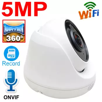 JIENUO 5-мегапиксельная панорамная IP Wifi камера видеонаблюдения, 1080P, объектив 1,7 мм, внутренняя камера, аудио сеть, HD беспроводная домашняя камера