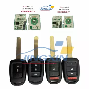Автомобильный брелок Jingxin 2/3/4BT PCF7961, чип, дистанционный брелок для Honda 2013-2015 CRV 2013-2017 Accord Civic Fit MLBHLIK6-1TA ID47chip