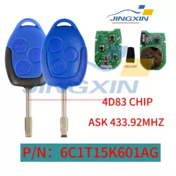 Jingxin 3 кнопки 6C1T15K601AG Сменный чехол с дистанционным управлениемFO21Blade для синего Ford Transit Connect Mk7 63chip 433 МГц автомобильный ключ