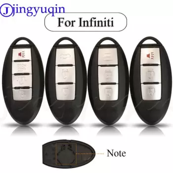 Jingyuqin 10 шт., 2/3/4 кнопки, чехол для дистанционного ключа автомобиля для Infiniti G35 G37 с слотом для карт, замена необрезанного лезвия