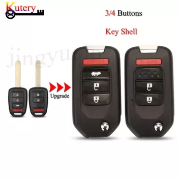 Jingyuqin 10 шт./лот чехол для дистанционного автомобильного ключа для Honda Accord CR-V CITY CIVIC FRV HRV JAZZ XRV 3/4 кнопки запасной чехол для ключа