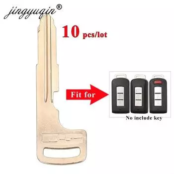 Jingyuqin 10 шт. умный бесключевой вход с дистанционным управлением, аварийный ключ для Mitsubishi Lancer Outlander ASX Eclipse Galant, необрезанное лезвие