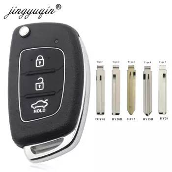Jingyuqin 10X HY15/HY20/TOY40 откидная оболочка ключа дистанционного управления Fob для Hyundai Solaris ix35 ix45 ELANTRA Santa Fe HB20 Verna Solaris 3BT