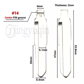 jingyuqin # 14 12 No 02 15 Металлическая пустая необрезанная лезвие ключа Flip KD Дистанционный ключ для Isuzu/Hainan Сменный автомобильный ключ Blade TOY43