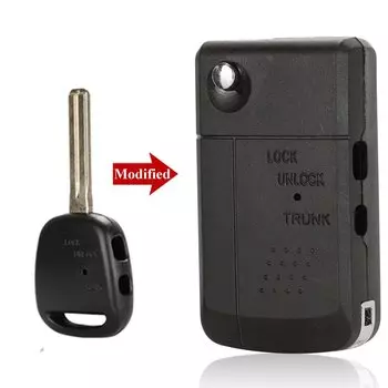 Jingyuqin 1/2 боковые кнопки Fob Модифицированная откидная оболочка ключа дистанционного управления чехол для Toyota Carina Estima Harrier Previa Corolla Celica TOY43