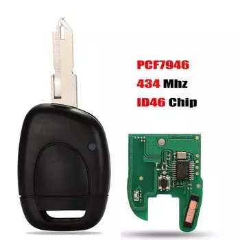 jingyuqin 1 Кнопка автомобилей дистанционного ключа управления для Renault Master Kangoo Clio Twingo VAC102 Лезвие PCF7946 ID46 Чип 433MHZ